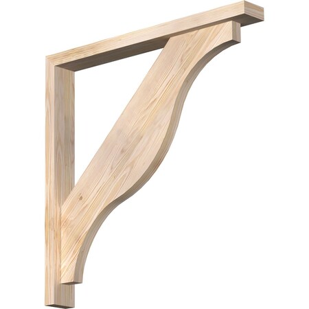 Ekena Millwork Funston Block Smooth Bracket w/ Offset Brace, Douglas Fir, 3 1/2"W x 30"D x 30"H BKT0402X30X30FST05SDF